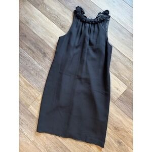 TAYLOR Black Sleeveless Dress Ruffle Neck Tie Back Casual Party Size 4